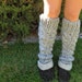 Gray Knitted Cabled Leg Warmers