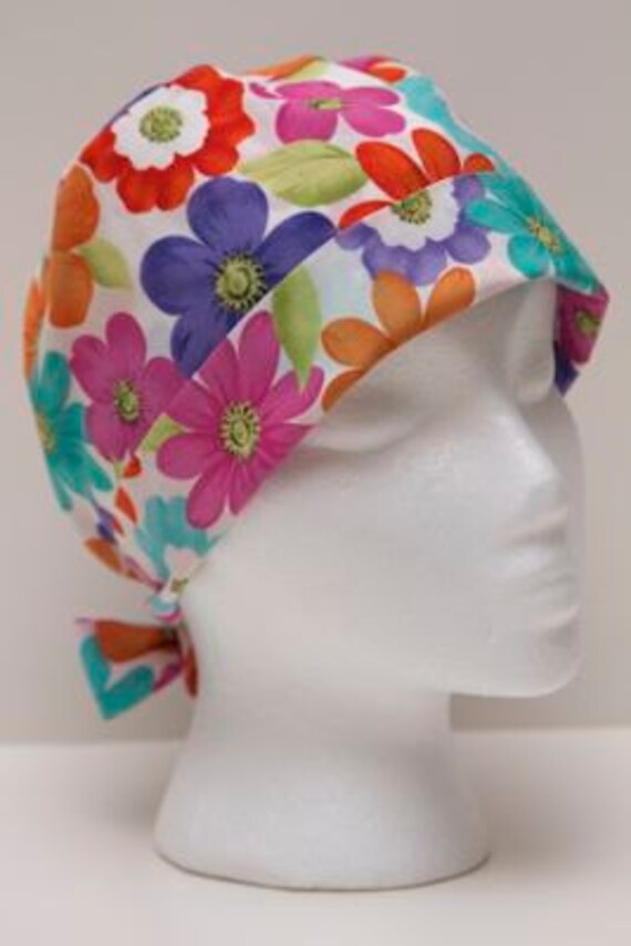 Ladies Surgical Scrub Hat Chemo Cap Pixie