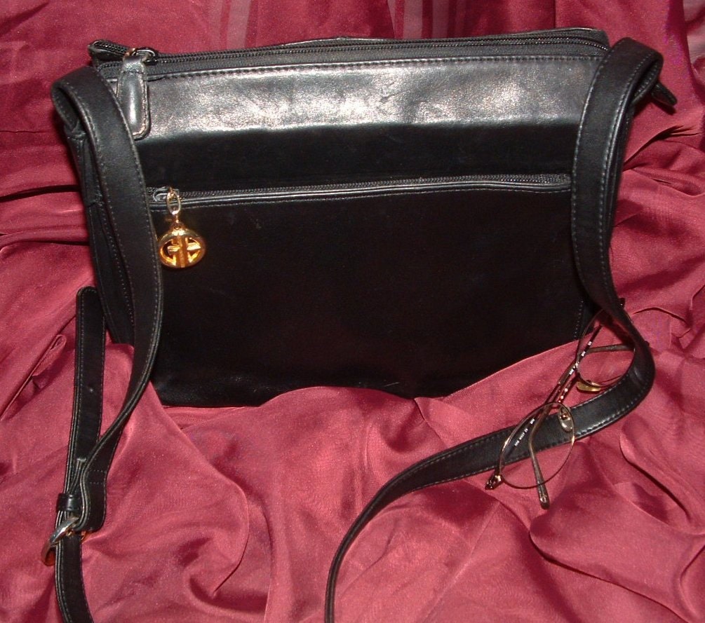 Giani Bernini Black Leather Cross-Body Handbag