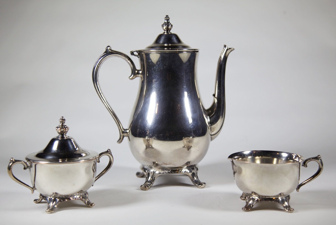 Silver Coffeepot with Creamer and Sugar – Haute Juice