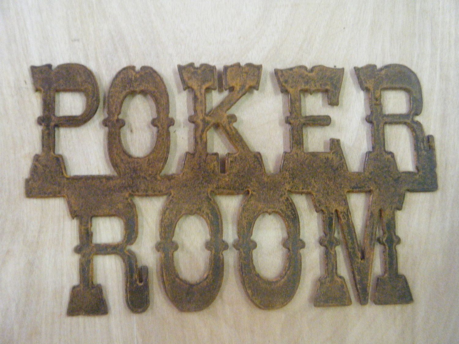 RockinBTradingCo Poker sign Rusted metal Rustic rustic Room Sign by on  Metal Etsy