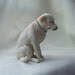 Denver the Guilty Dog Sculpture, Yellow Lab, Miniature Porcelain "Co-meme-orative" Animal Celebrity Portrait