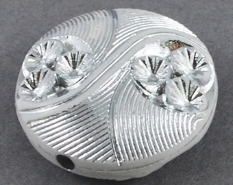 106- Colorful Acrylic Beads, Flat Round, White, Size: about 19mm in diameter, 8mm thick, (10 pcs)