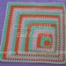PDF Crochet Pattern. Asymmetrical granny square. Available in English and Spanish