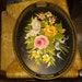 Vintage Black Tole Tray,French country,Shabby chic,Cottage,Cottage chic