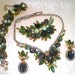 Reserved for MEL - D&E aka Juliana Green and Black Concave Parure Item No: 14968