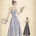 1940s Vintage Vogue Sewing Pattern Evening Slip Lingerie Nightgown Dress Camisole Top Flared Skirt Bust 32 Rare