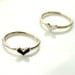 Heart stacking rings set- tiny, simple