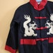 Vintage Asian 2 pc. suit / Year of The Dragon Baby 12 to 18 months / Red and Black