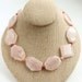 Rose Quartz Necklace - Shell Pink, Chunky, Faceted Gemstones