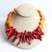 Chunky Coral Necklace - Red Branch Coral, Orange Coral, Resort, Tangerine, Color Block