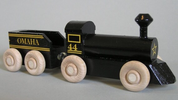 Items Similar To Black Painted Toy Locomotive Set. A Wooden Train Toy 