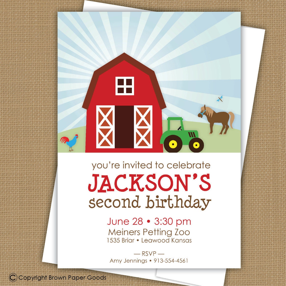 Barnyard Themed Invitations 2