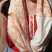 summer scarf // peach blossom // cream and peach scarf // long infinity scarf