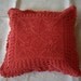 On Sale 4 Vintage french crochet cushion covers . 4 HandDyed old red. Fabulous hand made job