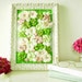 Framed shabby chic fabric flower wall art - 3D design home decor - pink green white - OOAK spring bouquet - ready to ship