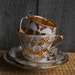 RESERVED LISTING - vintage gilt tea cups and saucers