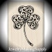 Wood Mounted Rubber Stamp Heart Clover