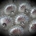 Hand Wire Wrapped Swarovski Crystals Dangle Charms on Silver Plated Ball End Headpin Corrugated Beads