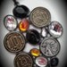 GunMetal Pendant With Crystals And Francs