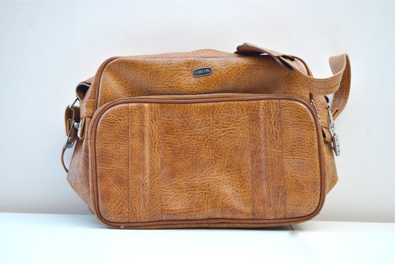 Camel brown shoulder bag luggage fathers day gift for him