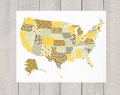 Items similar to United States Map Art - Large - Nursery art - 16x20 on