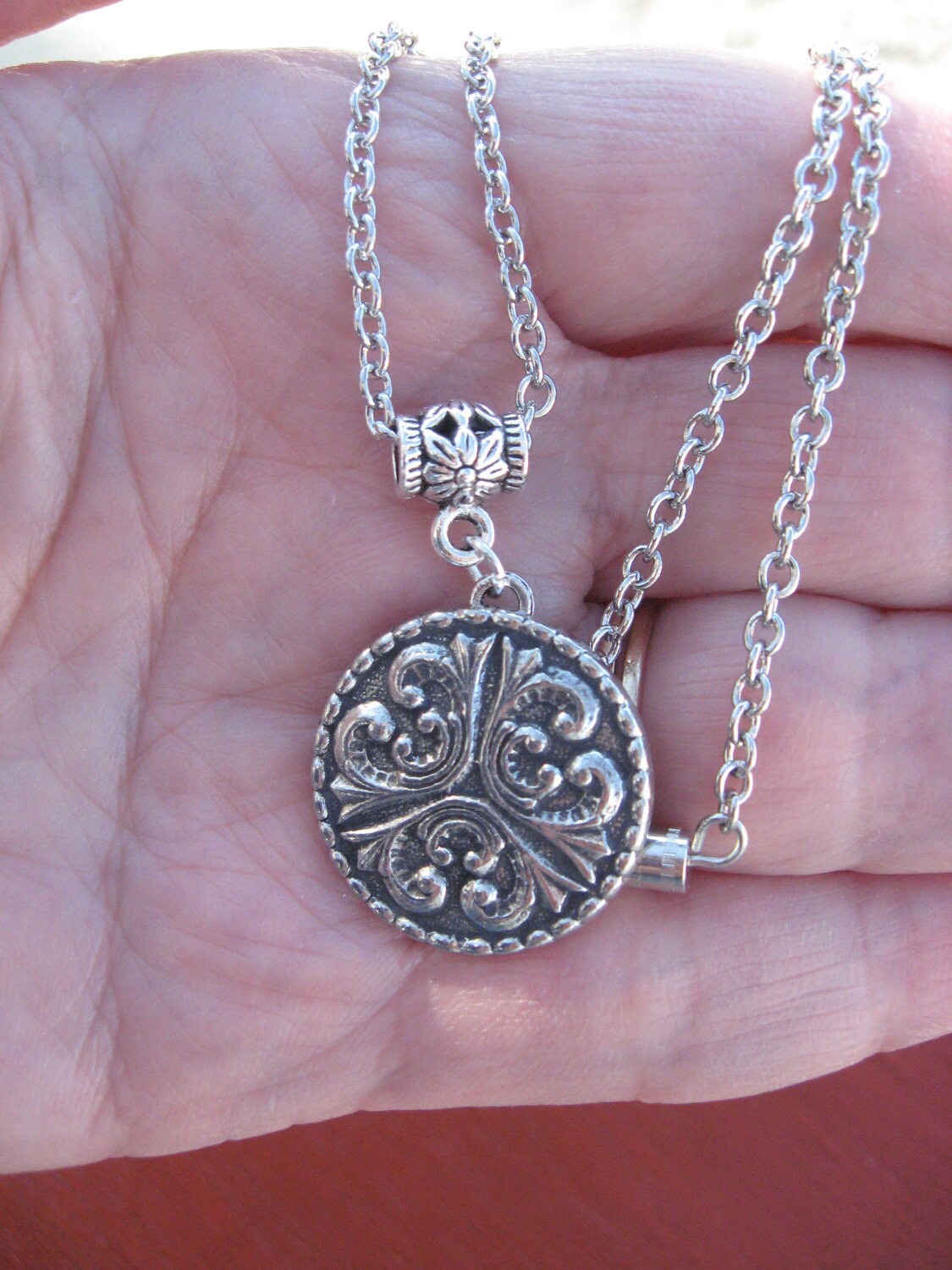 Pewter Button Necklace from Norway Tele