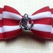Rockabilly Nautical Anchor Red White Striped Double Hair Bow for Women Children Kawaii Pin up