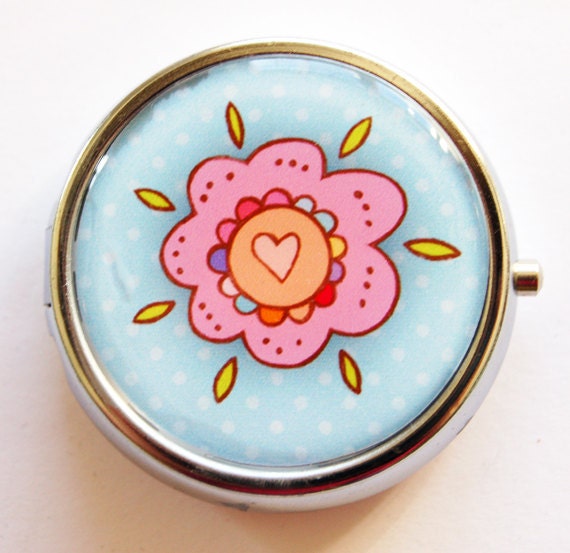 Flower Pill Box Pill Case Pill Container Floral Mothers
