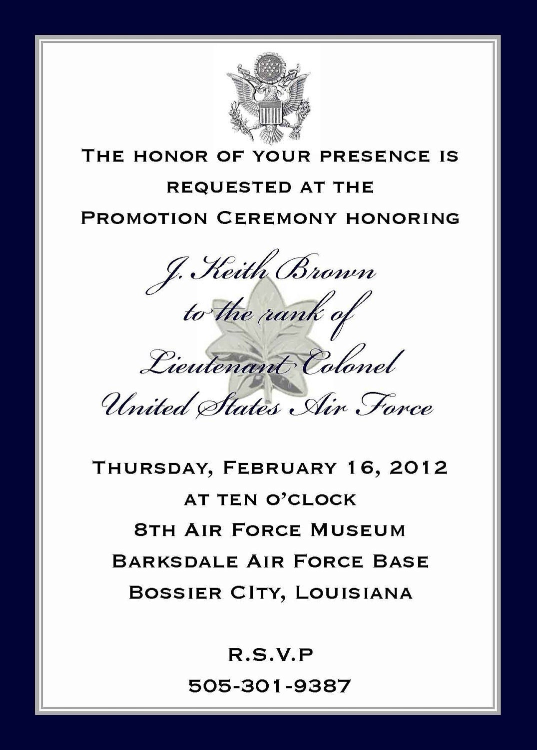 Air Force Promotion Invitation 9