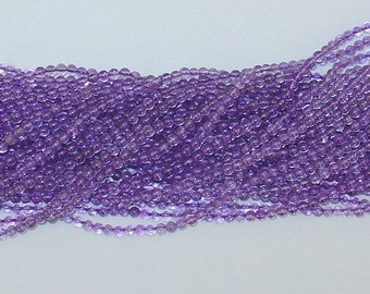 Amethyst 4mm Round Gemstone Bead - 15.5" Strand