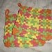 Retro Pot-holder / Hot Pad Set of 2 in Lime, Lemon, Orange & Fuschia Nylon