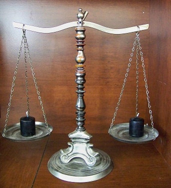 Vintage Rubel Justice Scale Candle Holder by TheGoonBall on Etsy