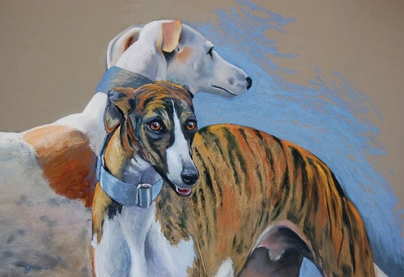 Large Print greyhound wall art home decor decorating dog