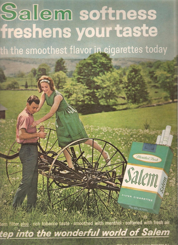 Salem Cigarettes Original 1960s Vintage By Vintageadgallery