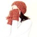 Hat and gloves set, Knit hat, Knit gloves, Handmade hat, Beanie, Mittens, Fingerless gloves, Pompom hat, Red, Colored, for winter and autumn