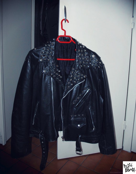 Leather Jacket Perfecto Punk Rock Xl Men Vintage Studded Leather Jacket Perfecto Punk Rock Xl Men Vintage