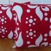 Red Pillow Cover - Christmas Pillow Cover - Bright Red and White Pillow Cover