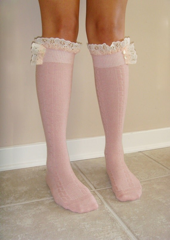 pink knee high sock boots