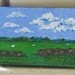 Fair Weather Clouds, Cotswolds small original acrylic landscape