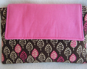 Kindle 3 Sleeve in Dark Brown with Leafs