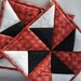 Red, Gray and Black Quilted Potholders - Set of 2