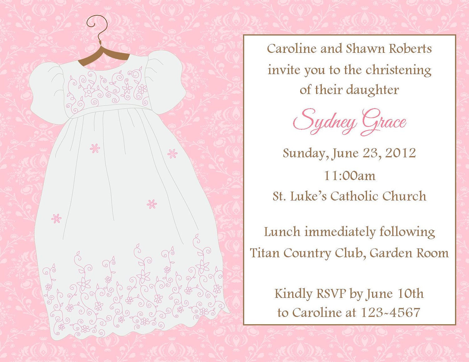 Christening Invitation Baptism Invitation Digital File