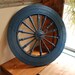 Antique Blue Rustic Wooden Spinning Wheel