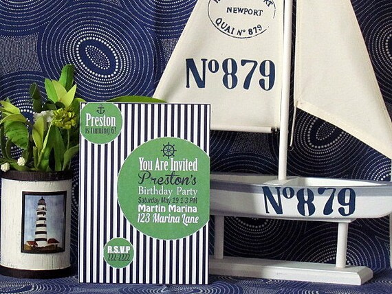 Printable 5X7 Nautical Birthday Party Invitation...by Party Like Paula Il_570xn