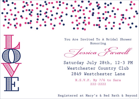Printable 5X7 Confetti Bridal Shower Invitation...by Party Like Paula Il_570xn