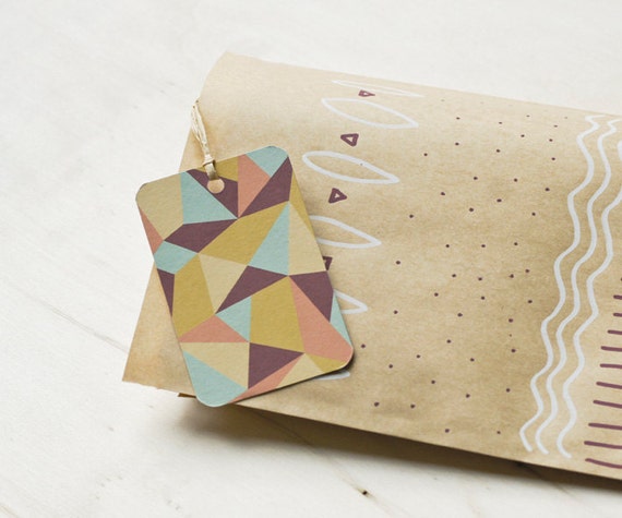 3 Eco-friendly Gift Tags "Triangles"