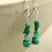 Turquoise Drop Earrings with Sterling Silver, Dangle Earrings, Southwestern, December Birthstone