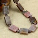 Purple Fancy Jasper Rectangle Strand Necklace with Lilac Stone, Chunky Necklace