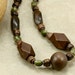 Green Grass Jasper Nugget and Wood Strand Necklace